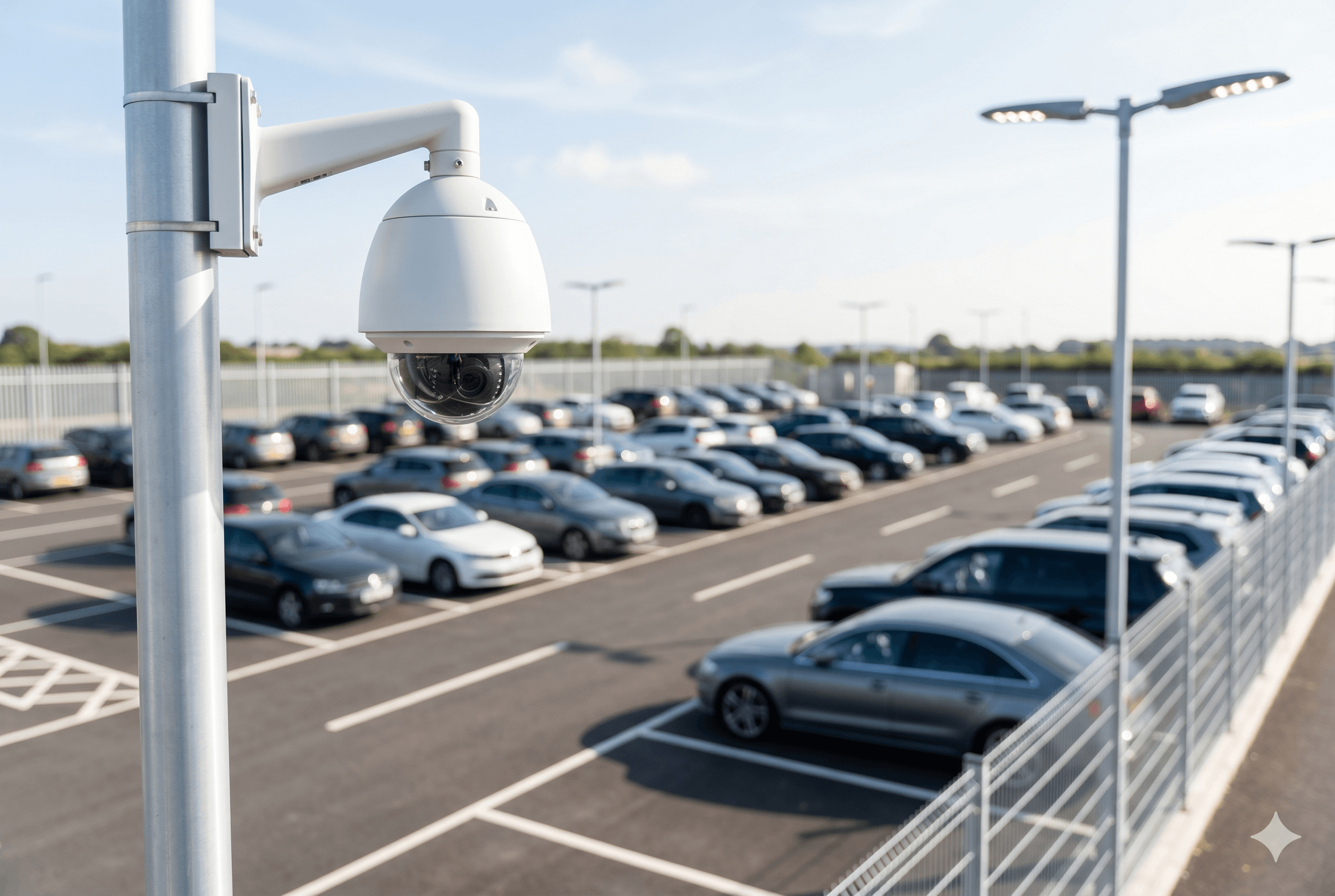 Secure airport parking with CCTV monitoring